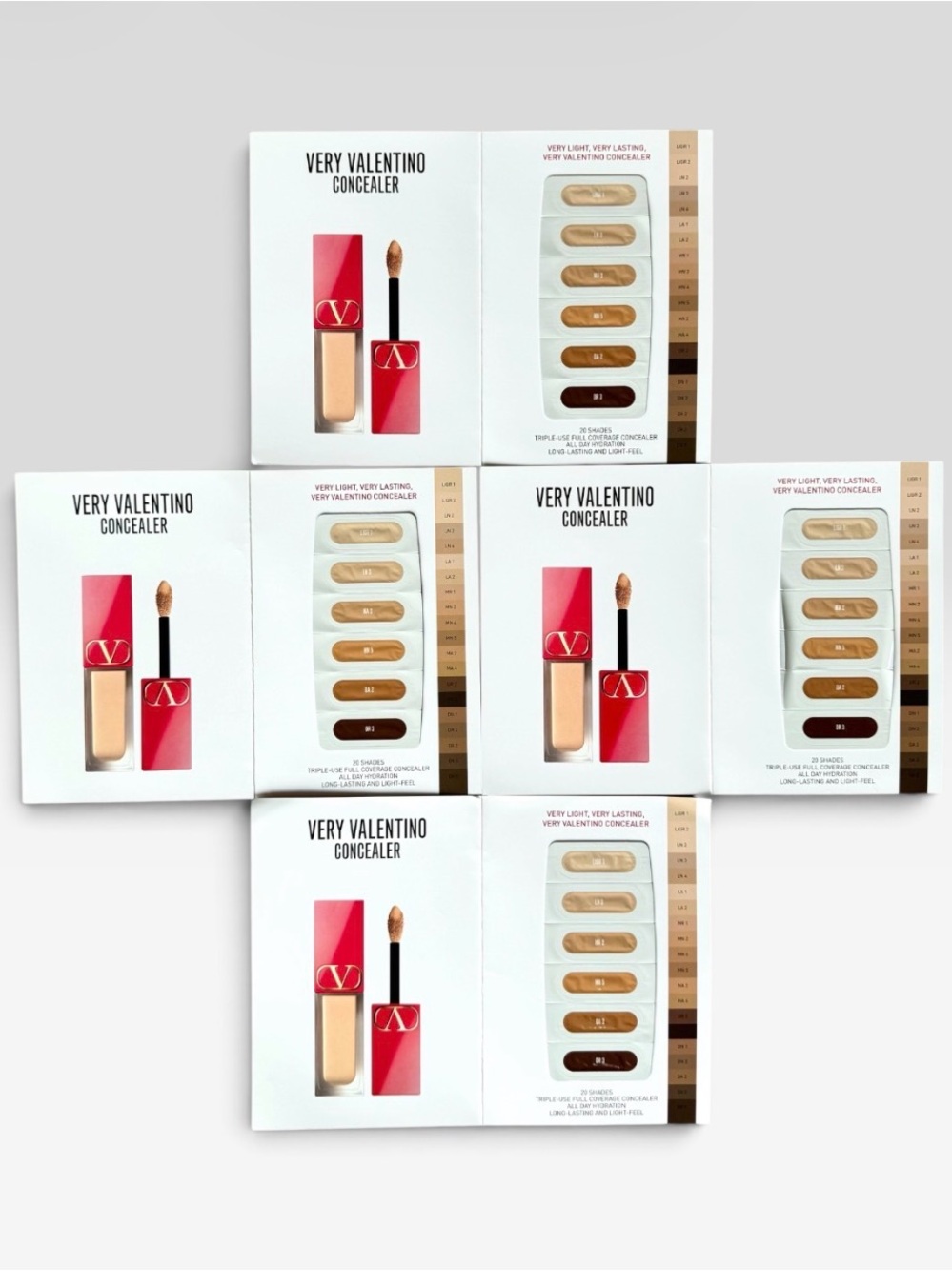 Very Valentino Concealer Sample Card - 6 Shade - Bundle of 4 Cards NEW